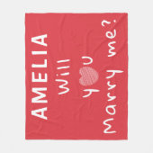 Wil je met me trouwen, Heart Red Romantic Voorstel Fleece Deken (Voorkant)