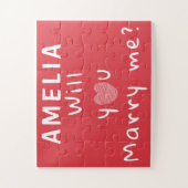 Wil je met me trouwen, Heart Red Romantic Voorstel Legpuzzel (Verticaal)