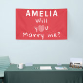 Wil je met me trouwen, Heart Red Romantic Voorstel Spandoek (Beurs)