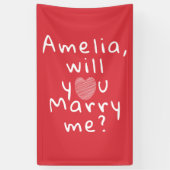 Wil je met me trouwen, Heart Red Romantic Voorstel Spandoek (Verticaal)