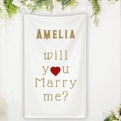 Wil je met me trouwen, Heart Red Romantic Voorstel Spandoek