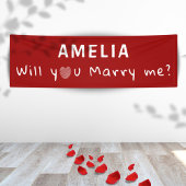 Wil je met me trouwen, Heart Red Romantic Voorstel Spandoek
