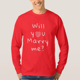 Wil je met me trouwen, Heart Red Romantic Voorstel T-shirt
