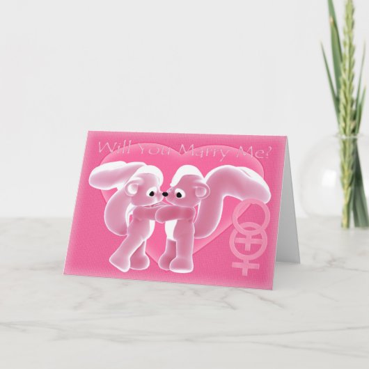 Wil je met me trouwen? Homo, Lesbische kaart, scha Kaart (Voorkant)