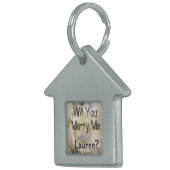 Wil je met me trouwen? Huwelijksaanzoek Hond Label Huisdieren Naamplaatje (Voorkant Rechts)