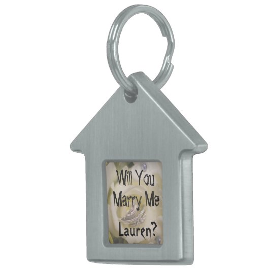 Wil je met me trouwen? Huwelijksaanzoek Hond Label Huisdieren Naamplaatje (Voorkant Rechts)