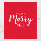 wil je met me trouwen? huwelijksaanzoek kerst wijn etiket (Enkel label)