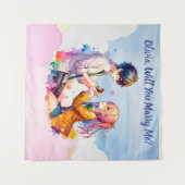 Wil je met me trouwen? | Huwelijksaanzoek met anim Wandkleed (Voorkant (horizontaal))