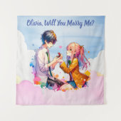 Wil je met me trouwen? | Huwelijksaanzoek met anim Wandkleed (Voorkant)