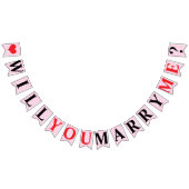 WIL JE MET ME TROUWEN? HUWELIJKSAANZOEK - Roze Kle Vlaggetjes (Alle)