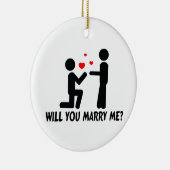 Wil je met me trouwen in Man en Man? Keramisch Ornament (Rechts)