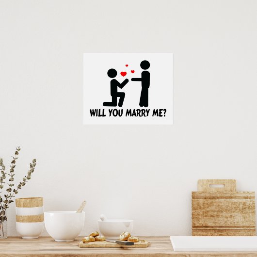 Wil je met me trouwen in Man en Man? Poster (Keuken)
