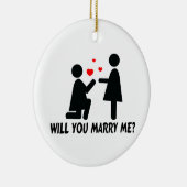 Wil je met me trouwen? keramisch ornament (Rechts)