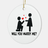 Wil je met me trouwen? keramisch ornament (Links)