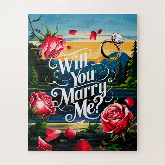 Wil je met me trouwen? legpuzzel (Verticaal)