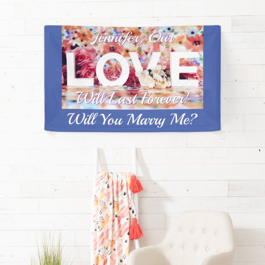 Wil je met me trouwen? Love Photo Name Message Med Spandoek (Insitu)