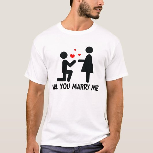Wil je met me trouwen, Man en vrouw? T-shirt (Voorkant)