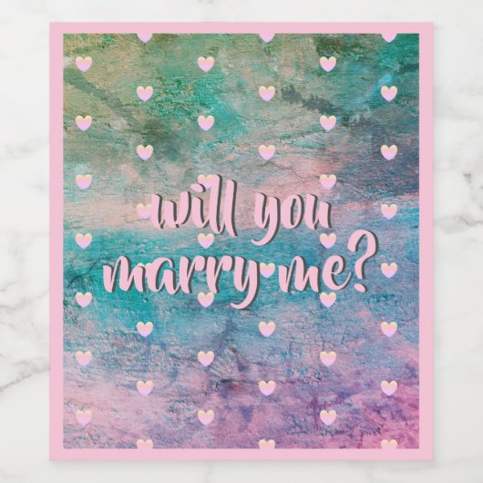 Wil je met me trouwen met etiketten van wijnflesse (Enkel label)