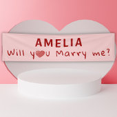 Wil je met me trouwen met Heart Red Pink Romantic  Spandoek