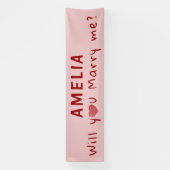 Wil je met me trouwen met Heart Red Pink Romantic  Spandoek (Verticaal)