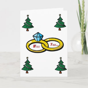 wil je met me trouwen met kerst feestdagen kaart