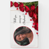 Wil je met me trouwen met Valentine dag rode rozen Spandoek (Verticaal)