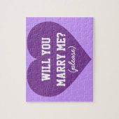 Wil je met me trouwen? paars hart? legpuzzel (Verticaal)