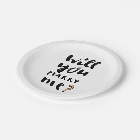 Wil je met me trouwen? papieren bordje (Gekanteld)