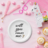Wil je met me trouwen? papieren bordje (Feest)