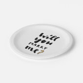 Wil je met me trouwen? papieren bordje (Gekanteld)