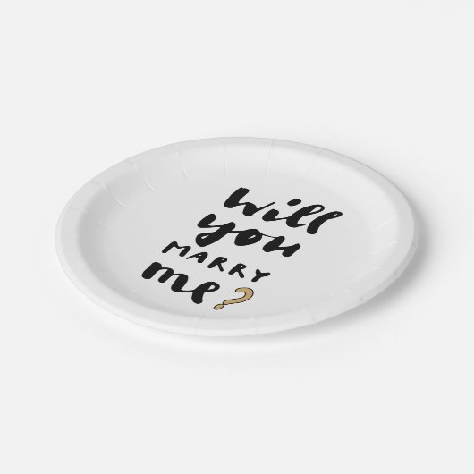 Wil je met me trouwen? papieren bordje (Gekanteld)