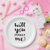 Wil je met me trouwen? papieren bordje (Feest)