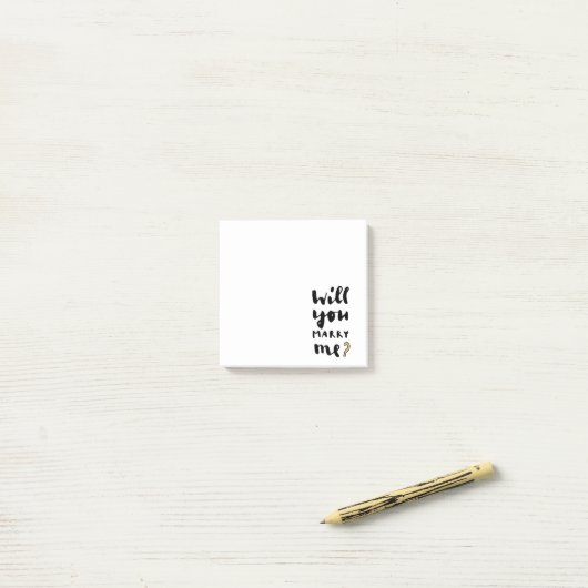 Wil je met me trouwen? post-it® notes (Op bureau)