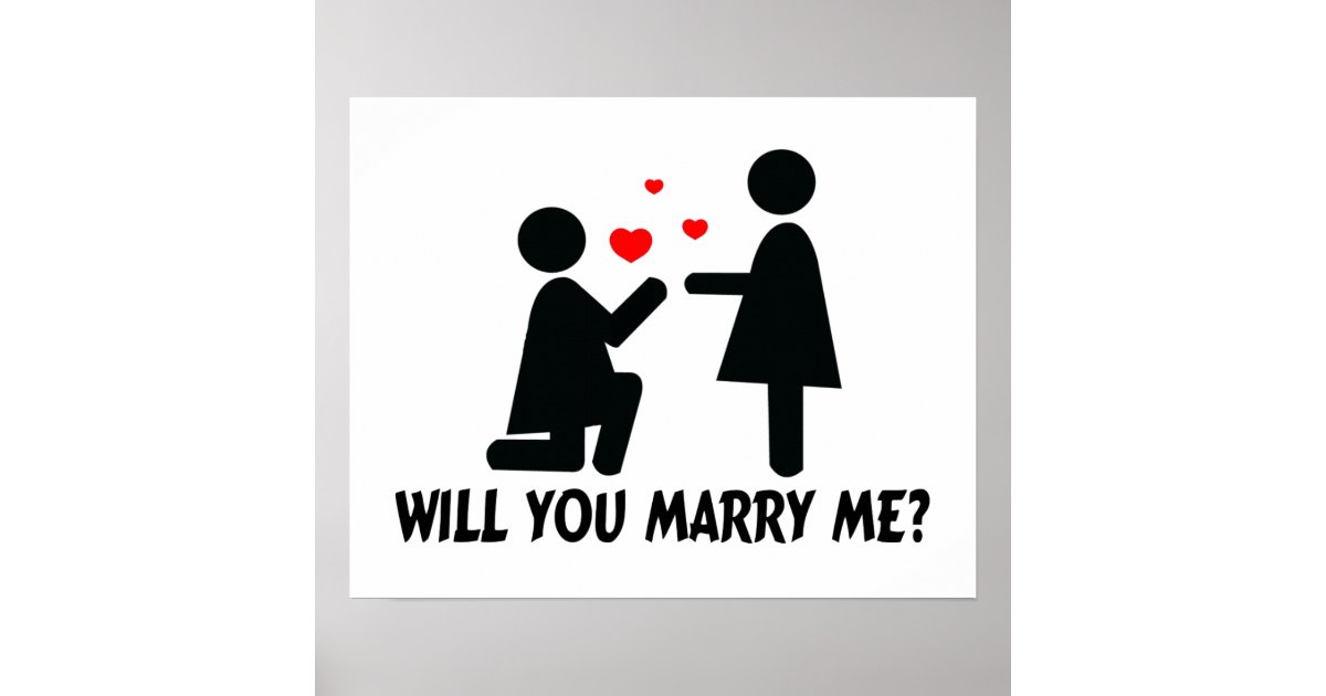 Wil je met me trouwen? poster | Zazzle.nl
