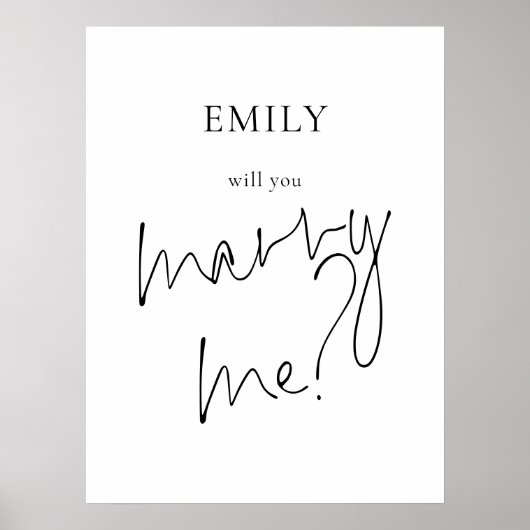 Wil je met me trouwen Printable Proposal Sign? Poster (Voorkant)