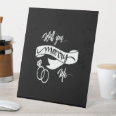 Wil je met me trouwen? reclamebord met voetstuk (Insitu)