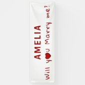 Wil je met me trouwen Red Heart Romantisch Voorste Spandoek (Verticaal)