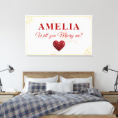 Wil je met me trouwen Rode Hart Romantisch Aanzoek Canvas Afdruk (Insitu (Slaapkamer))