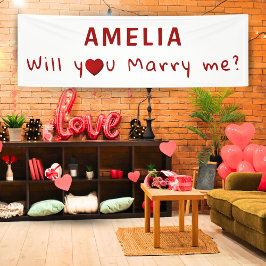 Wil je met me trouwen Rode Hart Romantisch Aanzoek Spandoek