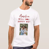 Wil je met me trouwen Romantisch voorstel Foto T-shirt (Voorkant)