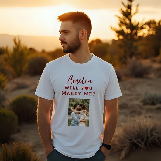 Wil je met me trouwen Romantisch voorstel Foto T-shirt