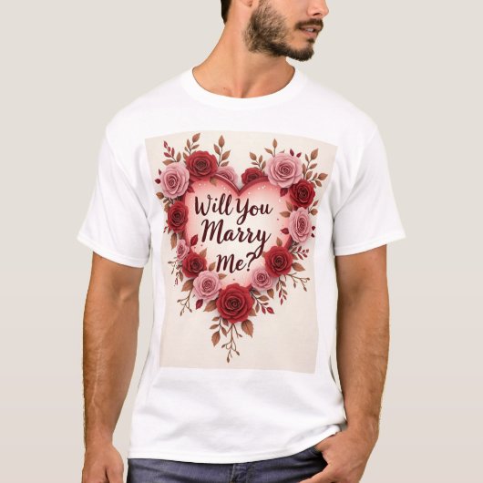 Wil je met me trouwen? Romantisch voorstel T-shirt (Voorkant)