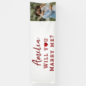 Wil je met me trouwen Romantische Trouwfoto Spandoek (Verticaal)