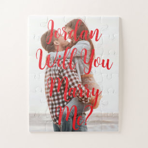 'Wil je met me trouwen?' Rood foto huwelijksaanzoe Legpuzzel