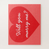 Wil je met me trouwen? rood hart legpuzzel (Verticaal)