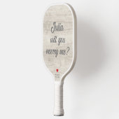 Wil je met me trouwen? Rustic Wood Wedding Voorste Pickleball Paddle (Links)