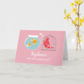 Wil je met me trouwen Schattige Parrot Golden Fish Kaart (Gele Bloem)