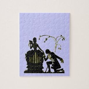 "Wil je met me trouwen?" Silhouette Legpuzzel