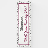 Wil je met me trouwen, Silver Hearts? Spandoek (Verticaal)