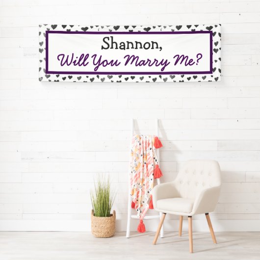 Wil je met me trouwen, Silver Hearts? Spandoek (Insitu)